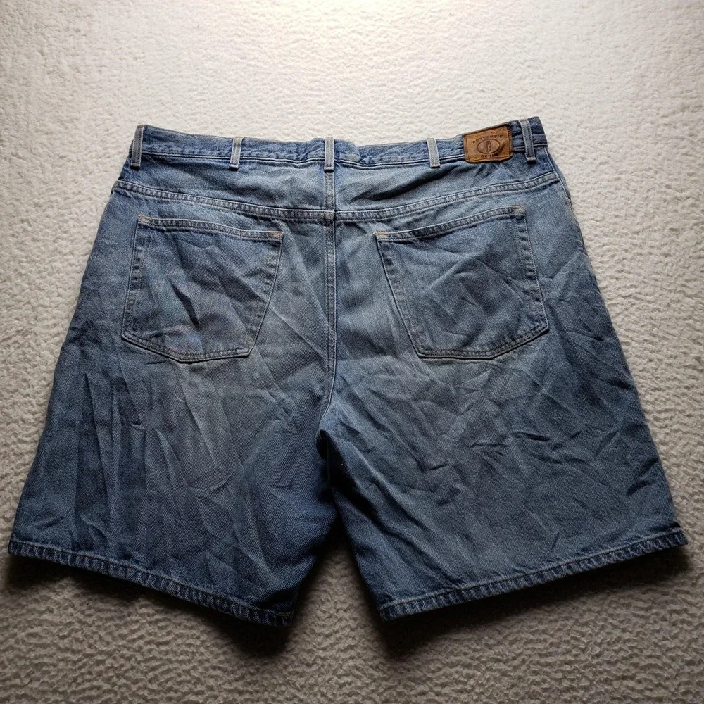Roundtree & Yorke Shorts Mens 46 Blue Denim Relaxed Bermuda 11 Inseam